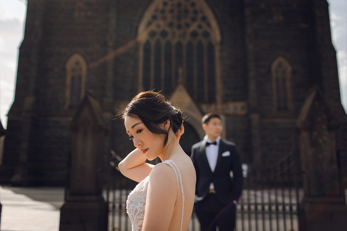 Australia Melbourne Pre-Wedding Photoshoot at Carlton Garden, St Patrick Cathedral & Flinders Street Railway Station by Freddie on OneThreeOneFour 13