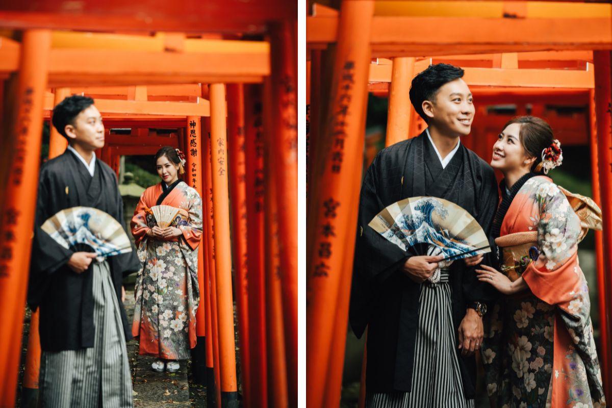 Tokyo Traditional Kimono Photoshoot at Nezu Shrine and Prewedding at Chureito Pagoda and Mount Fuji by Dahe on OneThreeOneFour 3