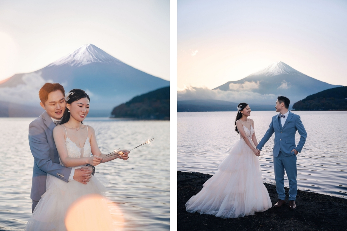 Tokyo Pre-Wedding Photoshoot with Chureito Pagoda, Lake Kawaguchiko, and Lake Yamanaka by Dahe on OneThreeOneFour 27