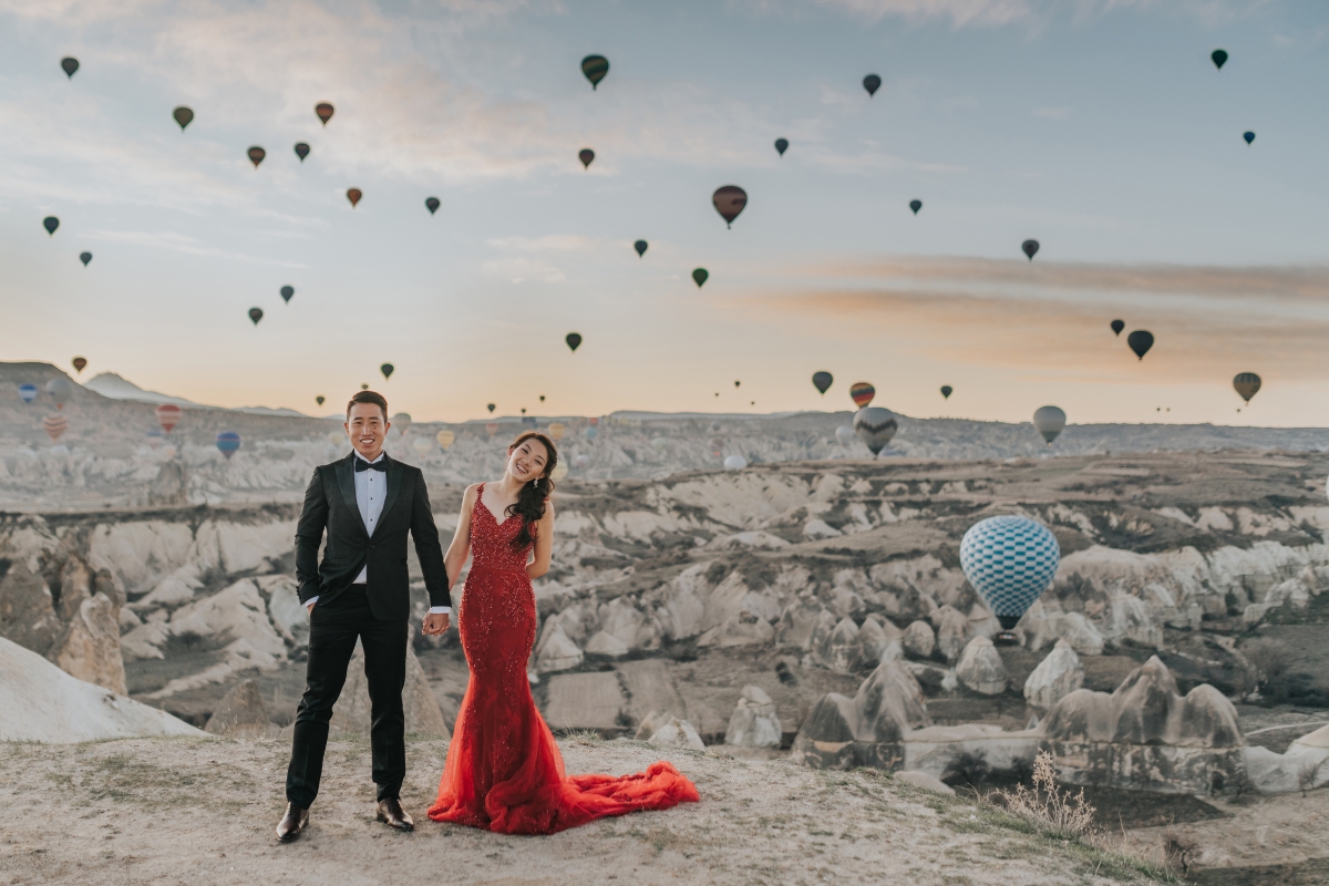 Cappadocia Pre-Wedding Photoshoot Hot Air Balloons Carpet Shop Sunrise Landscapes by Aric on OneThreeOneFour 2