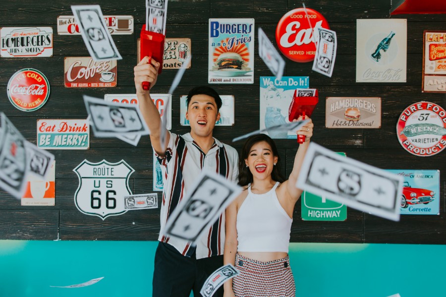 YY&A: Retro 50s themed pre-wedding shoot at Bali Cosmic Diner, Mount Batur Lava fields, forest and Mengening beach by Cahya on OneThreeOneFour 19