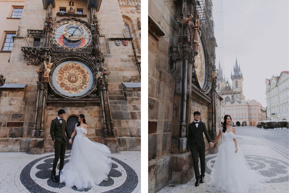 Prague Pre-Wedding Photoshoot with Old Town Square, Astronomical Clock, Charles Bridge and St Vitus Cathedral by Nika on OneThreeOneFour 2