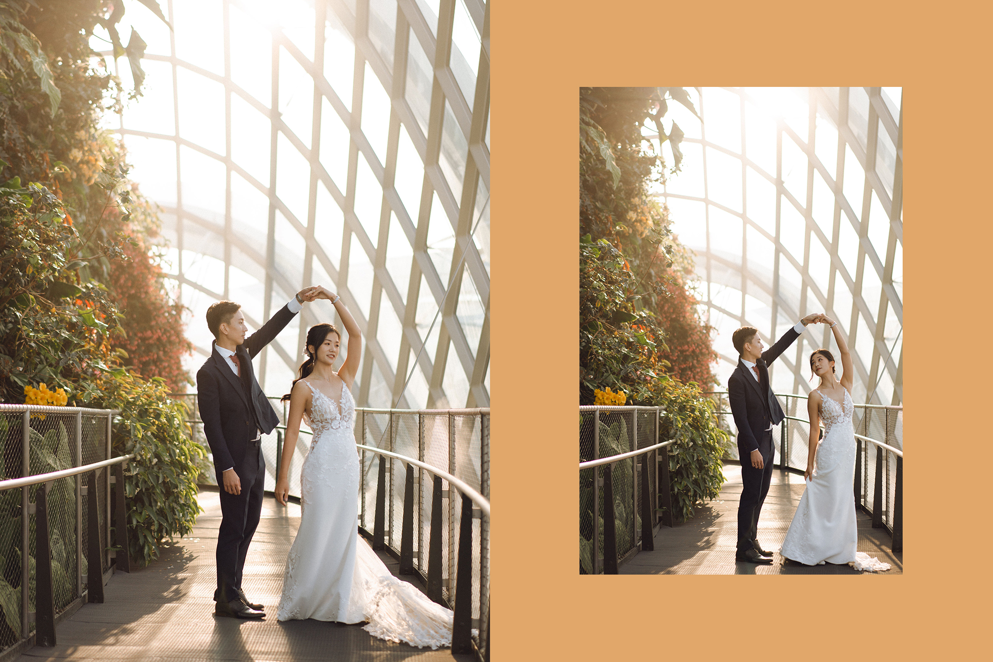 Sunset Prewedding Photoshoot At Cloud Forest, Gardens By The Bay  by Samantha on OneThreeOneFour 26