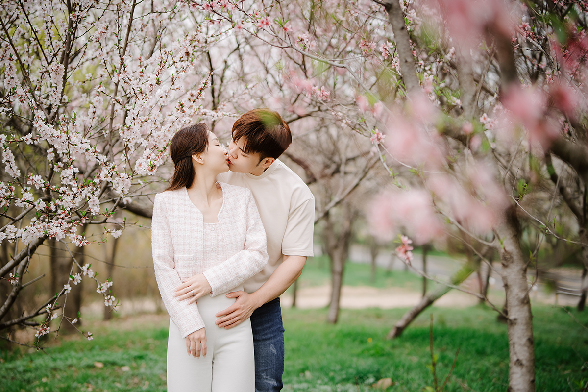 Rainy Romance: Love Blossoms in Seoul: Cally & Shaun's Enchanting Spring Pre-Wedding Shoot by Jungyeol on OneThreeOneFour 12