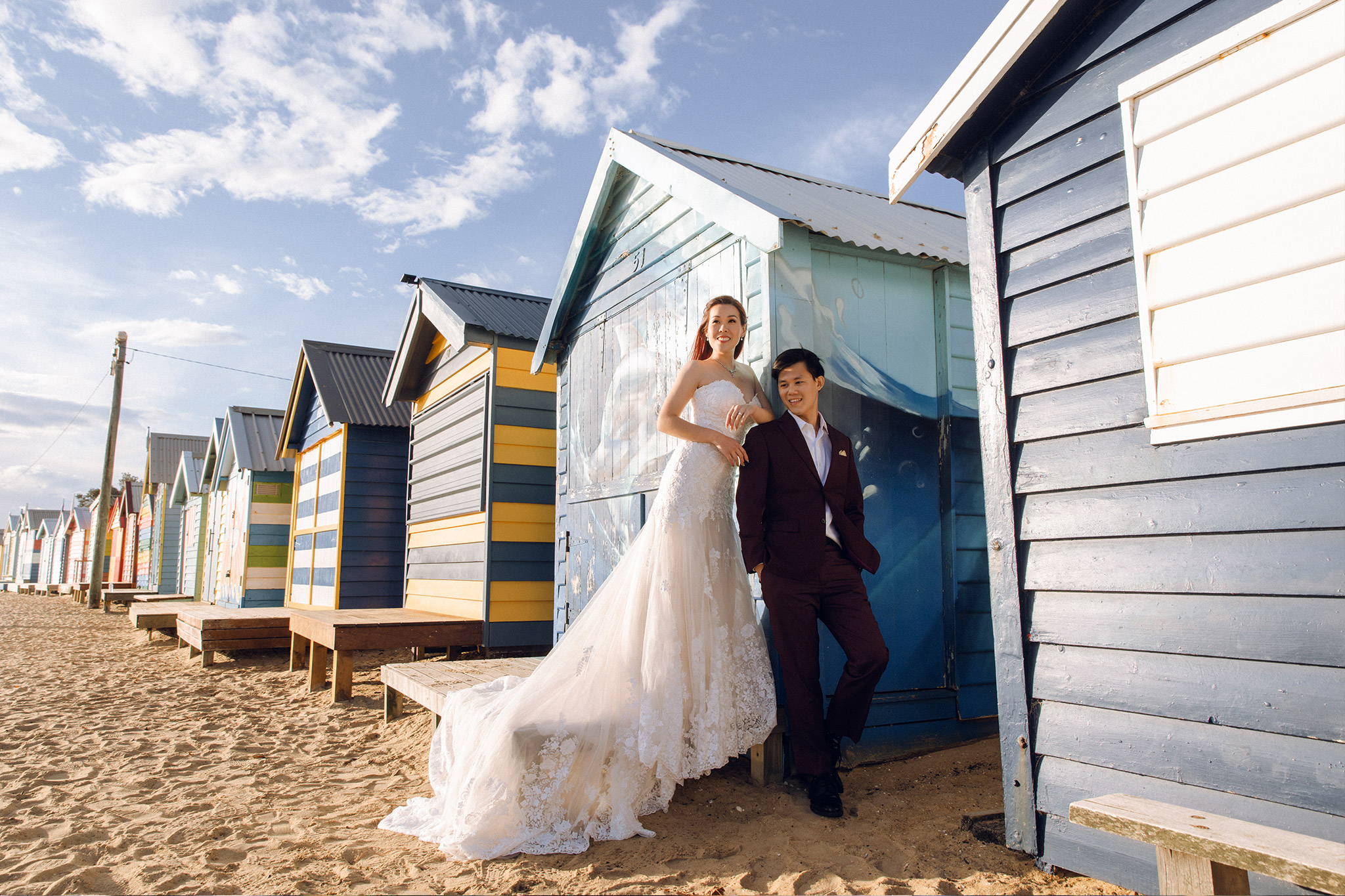 Melbourne Pre-Wedding Photoshoot at Alpaca Farm, Fitzroy Gardens & Brighton Beach by Freddie on OneThreeOneFour 20