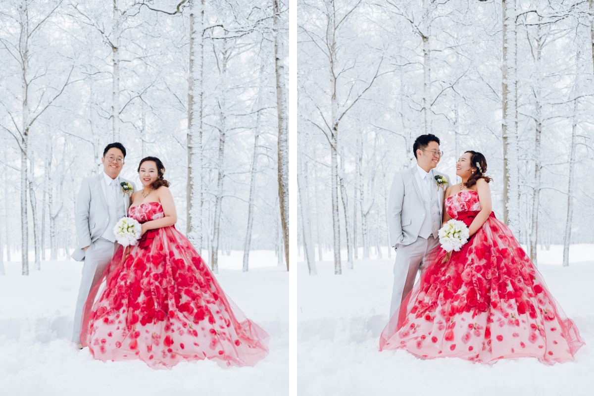 北海道婚前拍攝，包括洞爺湖、希爾頓尼塞高度假村和冬季穿和服在狩武頭神社進行拍攝 by Kuma on OneThreeOneFour 13