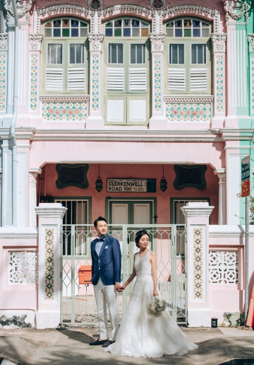 Singapore Pre-Wedding Photoshoot At Joo Chiat Street Peranakan Houses And Local Hawker Centre