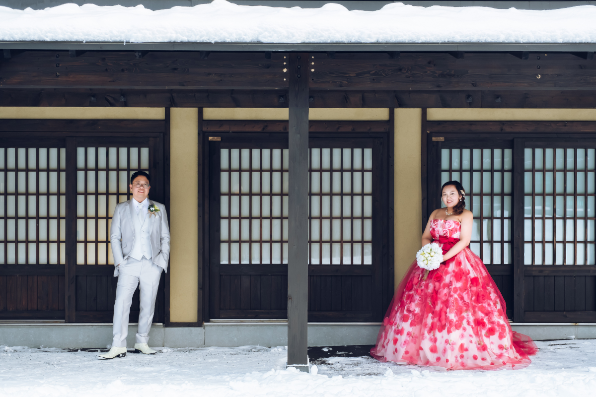 Hokkaido Prewedding Photoshoot At Lake Toya, Hilton Niseko Village And Kimono Shoot In Kaributo Shrine In Winter by Kuma on OneThreeOneFour 18