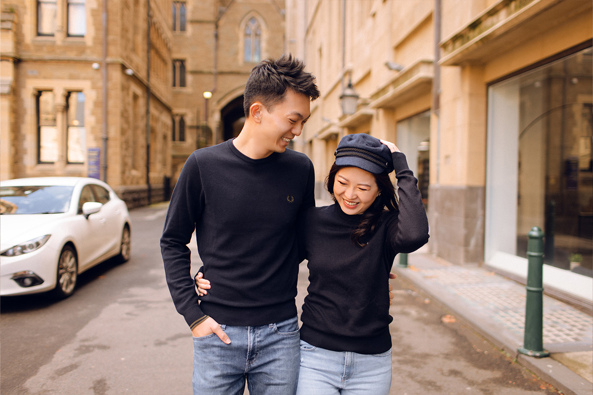 Melbourne Pre-wedding Photoshoot at St Patrick's Cathedral, Flinders Street Railway Station & Flinders Cliffs by Freddie on OneThreeOneFour 11