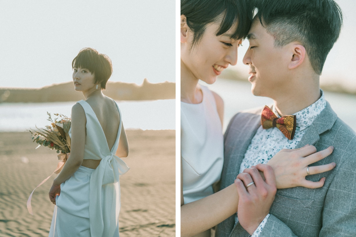 Taiwan Pre-Wedding Photoshoot Quiet Streets Storefronts Beach by  on OneThreeOneFour 13