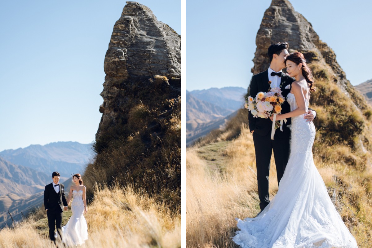 New Zealand Autumn Pre-Wedding Photoshoot Twin Peak Skippers Canyon Alpaca Farm Hilltop Cardrona Night Shoot Kombi Van by Fei on OneThreeOneFour 10