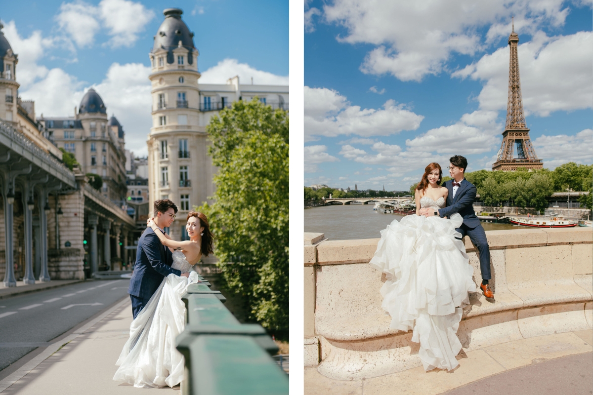 Paris Pre-Wedding Photoshoot with Avenue de Camoens, Port Debily, Bir Hakeim, Tuileries Garden, Louvre Pyramid, Palais Royal, and a Parisian Cafe. by Arnel on OneThreeOneFour 7