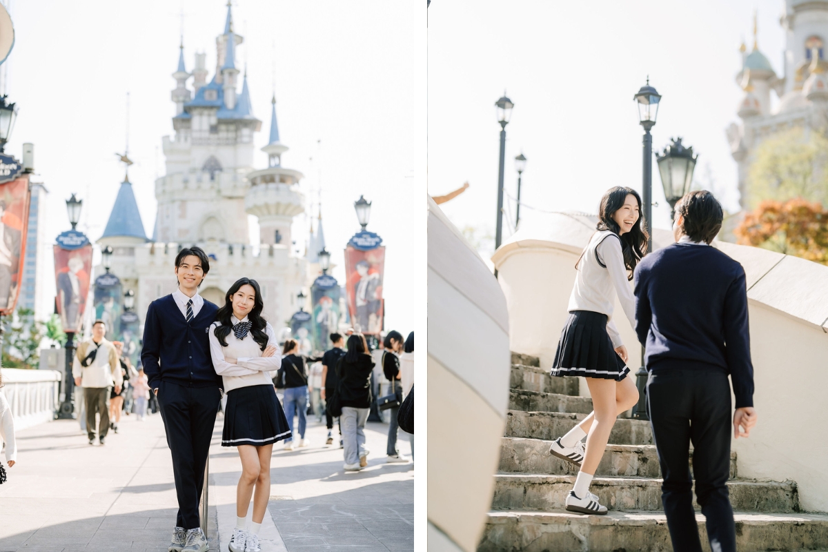 Seoul Autumn Pre-Wedding Photoshoot with Lotte World, Alpaca World, and Hongdae Streets by Jungyeol on OneThreeOneFour 5