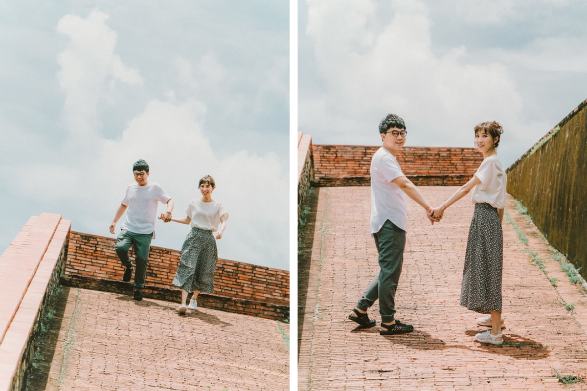 Taiwan Pre-Wedding Photoshoot Quiet Neighbourhood Rooftops Countryside Beach by  on OneThreeOneFour 2