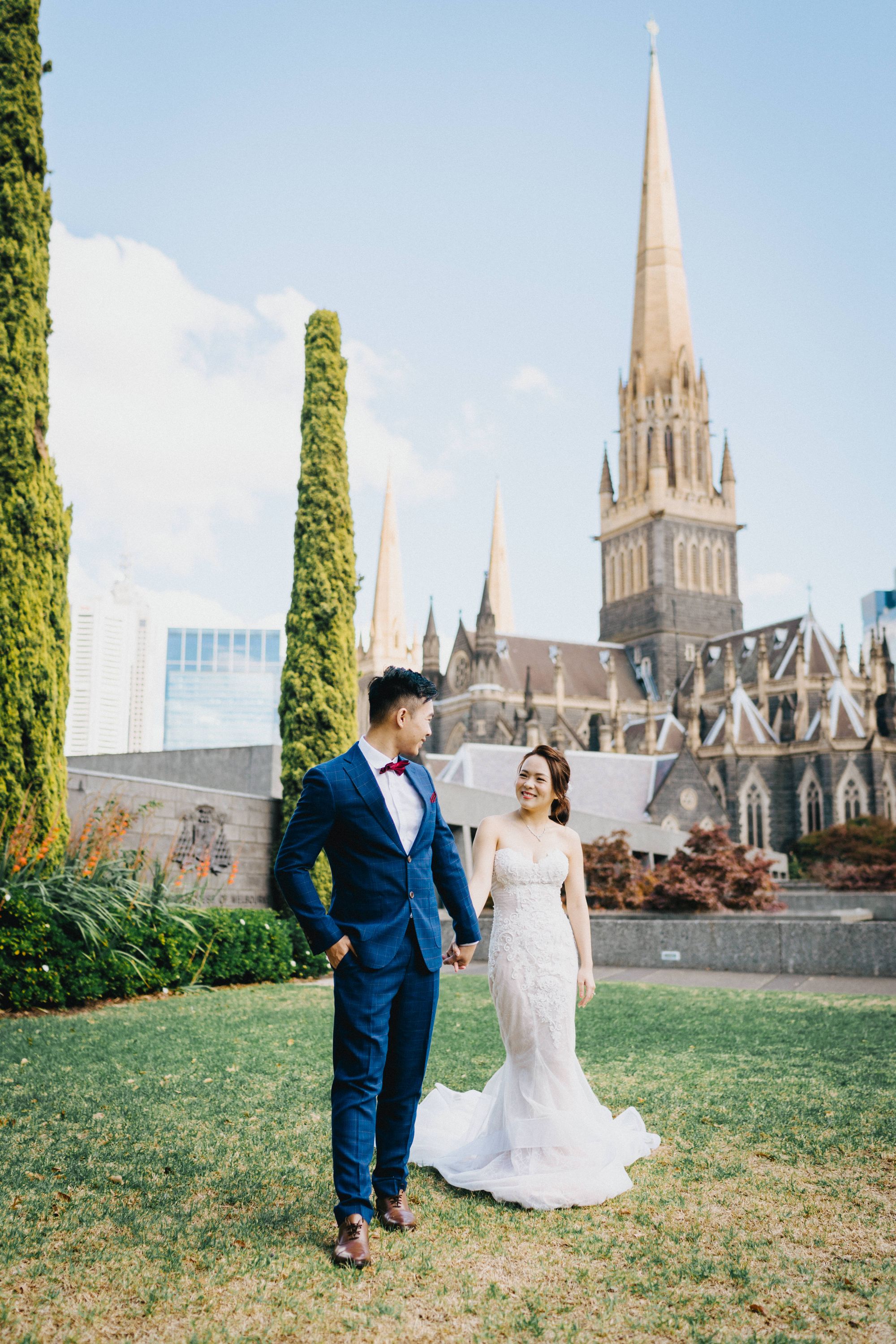 F&J: Melbourne Pre-wedding Photoshoot at St Patrick's Cathedral and Yarra River by Felix on OneThreeOneFour 0