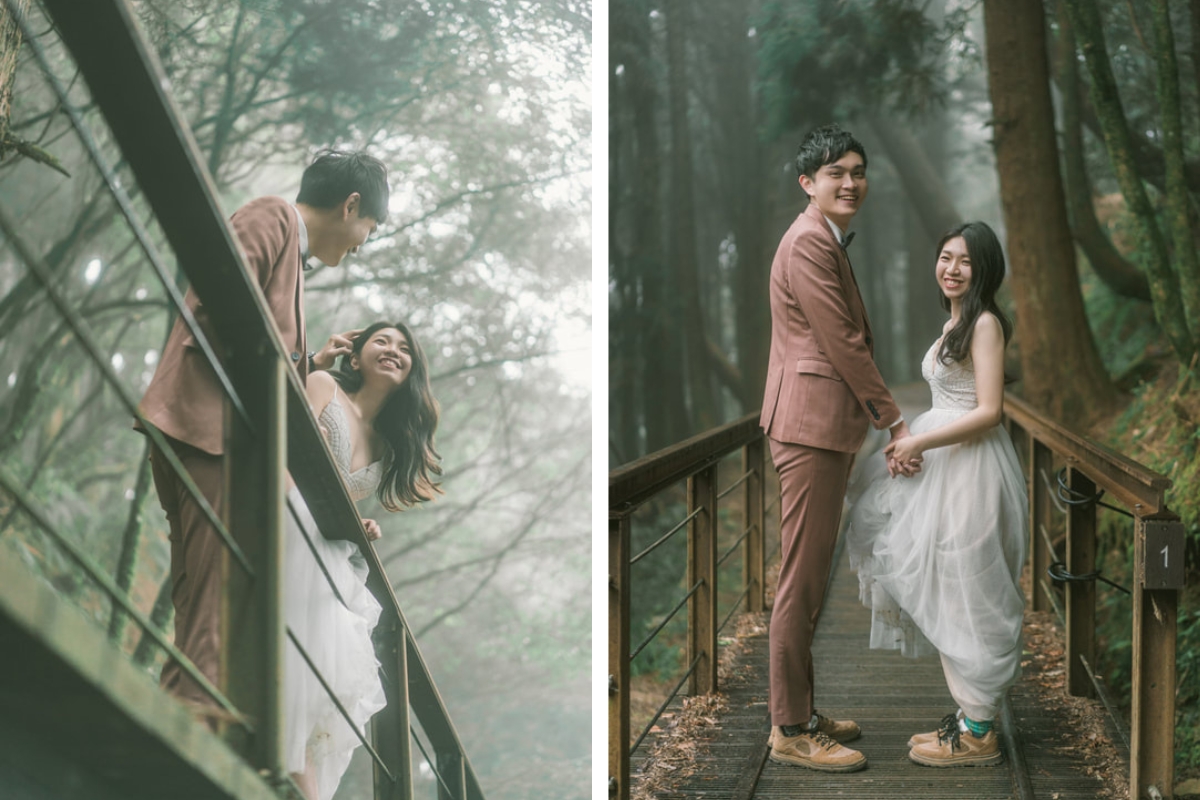 Taiwan Pre-Wedding Photoshoot Countryside Forest Misty Bridges by  on OneThreeOneFour 24