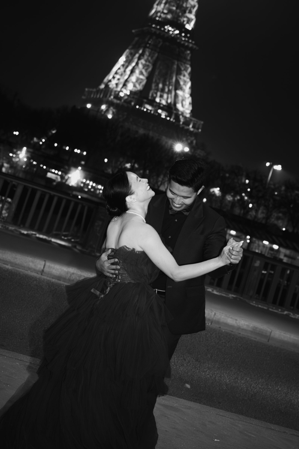 Paris Pre-Wedding Photoshoot with Eiﬀel Tower Louvre Museum Parisian Cafe Vintage Car Rooftop Night  by OneThreeOneFour on OneThreeOneFour 60