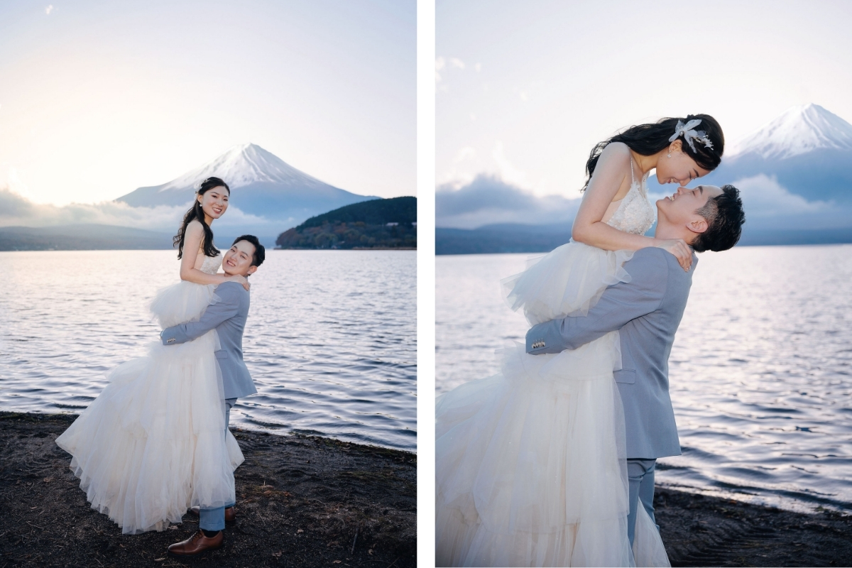 Tokyo Pre-Wedding Photoshoot with Chureito Pagoda, Lake Kawaguchiko, and Lake Yamanaka by Dahe on OneThreeOneFour 25