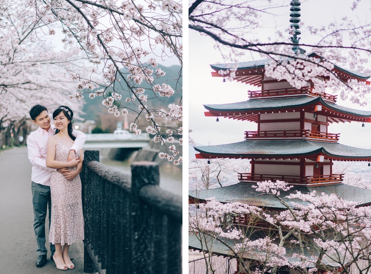 Japan Tokyo Pre-Wedding Photoshoot At Traditional Japanese Village And Pagoda During Sakura Season by Lenham on OneThreeOneFour 1