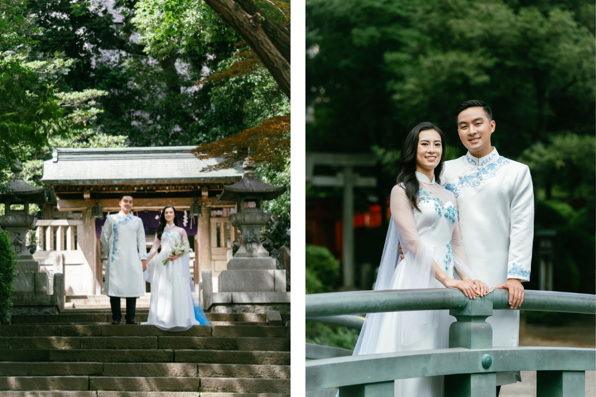 Tokyo Pre-Wedding Photoshoot with Nezu Shrine, Daikanzan Observation Deck, Lake Ashi, and Hakone Shrine by Dahe on OneThreeOneFour 3