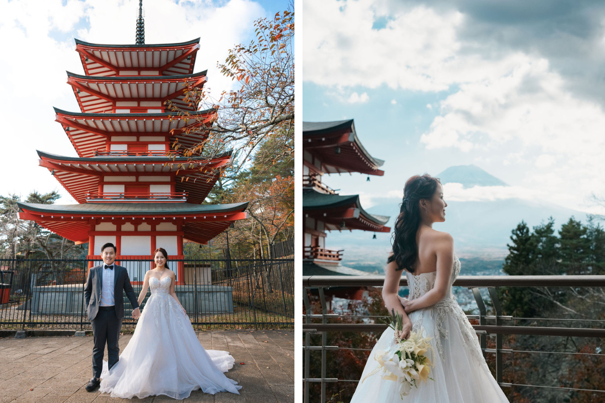 Singaporean Couple's Autumn Season Prewedding Photoshoot At Chureito Pagoda, Lake Kawaguchiko And Shibuya Crossing by Cui Cui on OneThreeOneFour 12