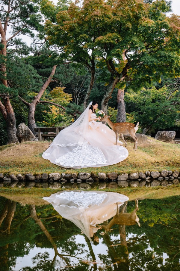 Japan Kyoto Pre-Wedding Photoshoot At Nara Deer Park, Fushimi Inari Shrine, Osaka Castle, Shinsekai and Shinsaibashi by Kinosaki  on OneThreeOneFour 14