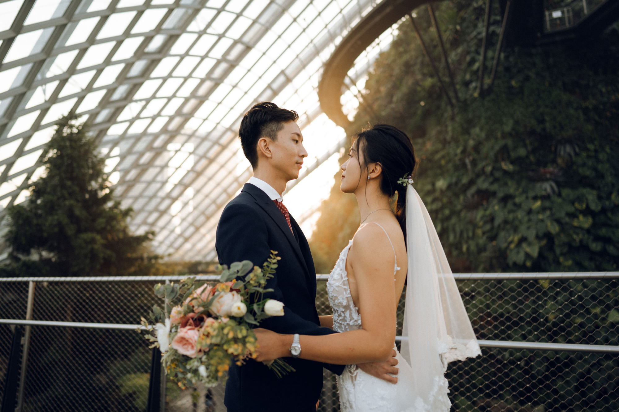 Sunset Prewedding Photoshoot At Cloud Forest, Gardens By The Bay  by Samantha on OneThreeOneFour 27