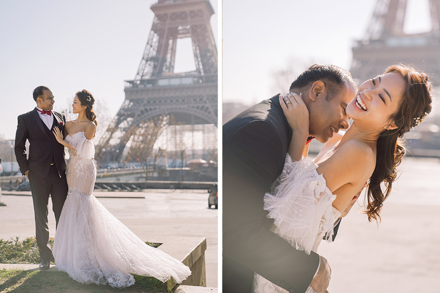 Paris Pre-Wedding Photoshoot with Eiﬀel Tower, Louvre Museum & Arc de Triomphe by Vin on OneThreeOneFour 5