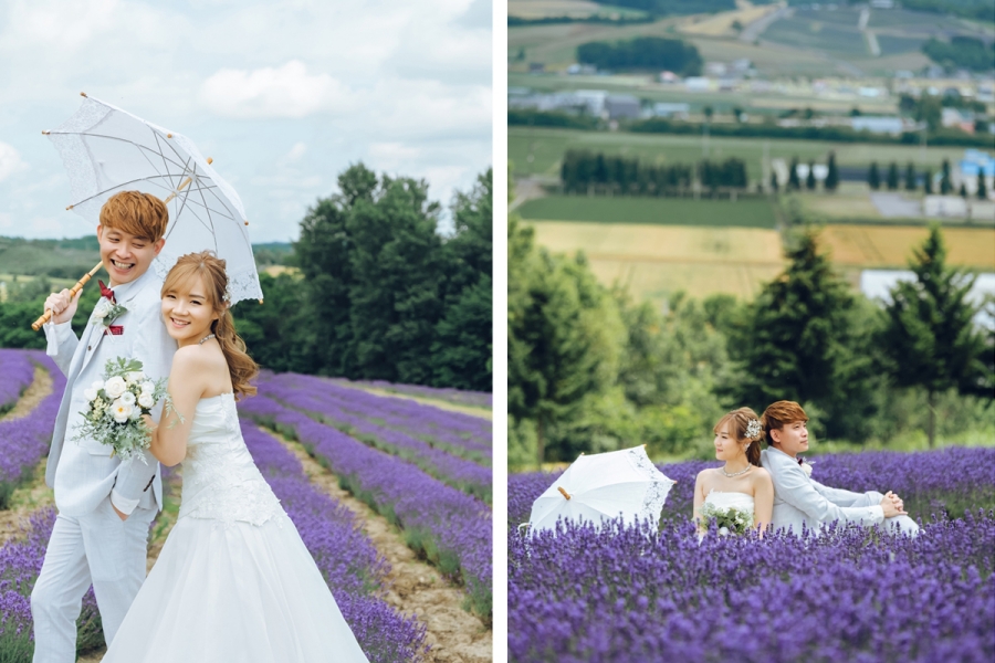 Romantic Summer Escape: Anthony & Gracie's Pre-Wedding Photoshoot in Hokkaido's Lavender Fields and Blue Ponds by Kuma on OneThreeOneFour 2