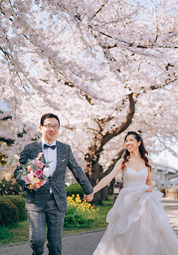 Tokyo Sakura and Mt Fuji Pre-Wedding Photography 