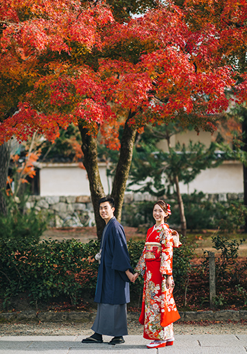 Japan Kyoto Autumn Higashiyama Kimono Prewedding Photoshoot
