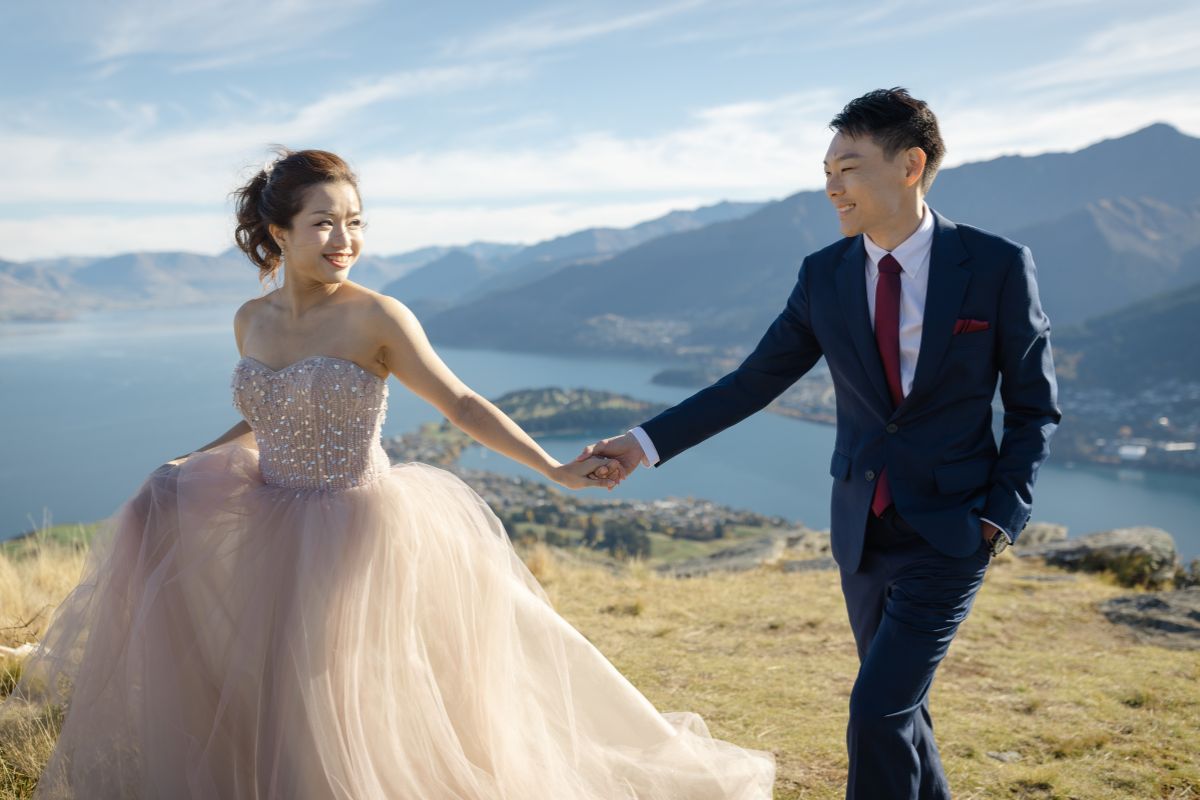 New Zealand Autumn Golden Foliage Peak Pebbled Lake Pre-Wedding Photoshoot  by Fei on OneThreeOneFour 22