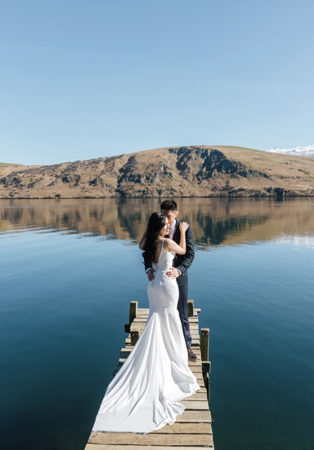 Romantic helicopter outdoor prewedding photoshoot in New Zealand