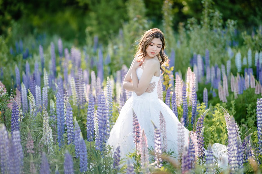 K&M: Dreamy pre-wedding in New Zealand at Coromandel Peak and alpaca farm during Lupin season  by Fei on OneThreeOneFour 10