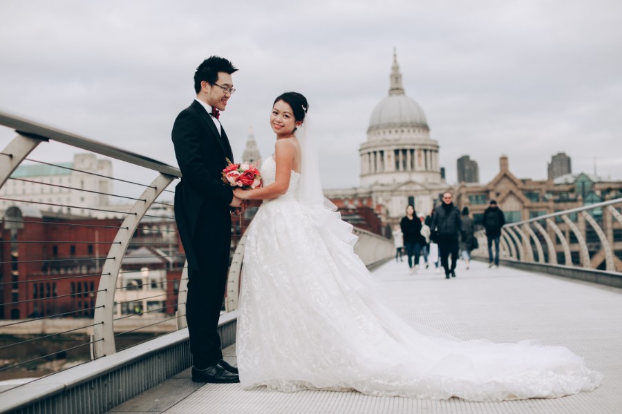 London Pre-Wedding Photoshoot At Tower Bridge, Millennium Bridge, St. Paul Cathedral & Abandoned Church  by Dom on OneThreeOneFour 12