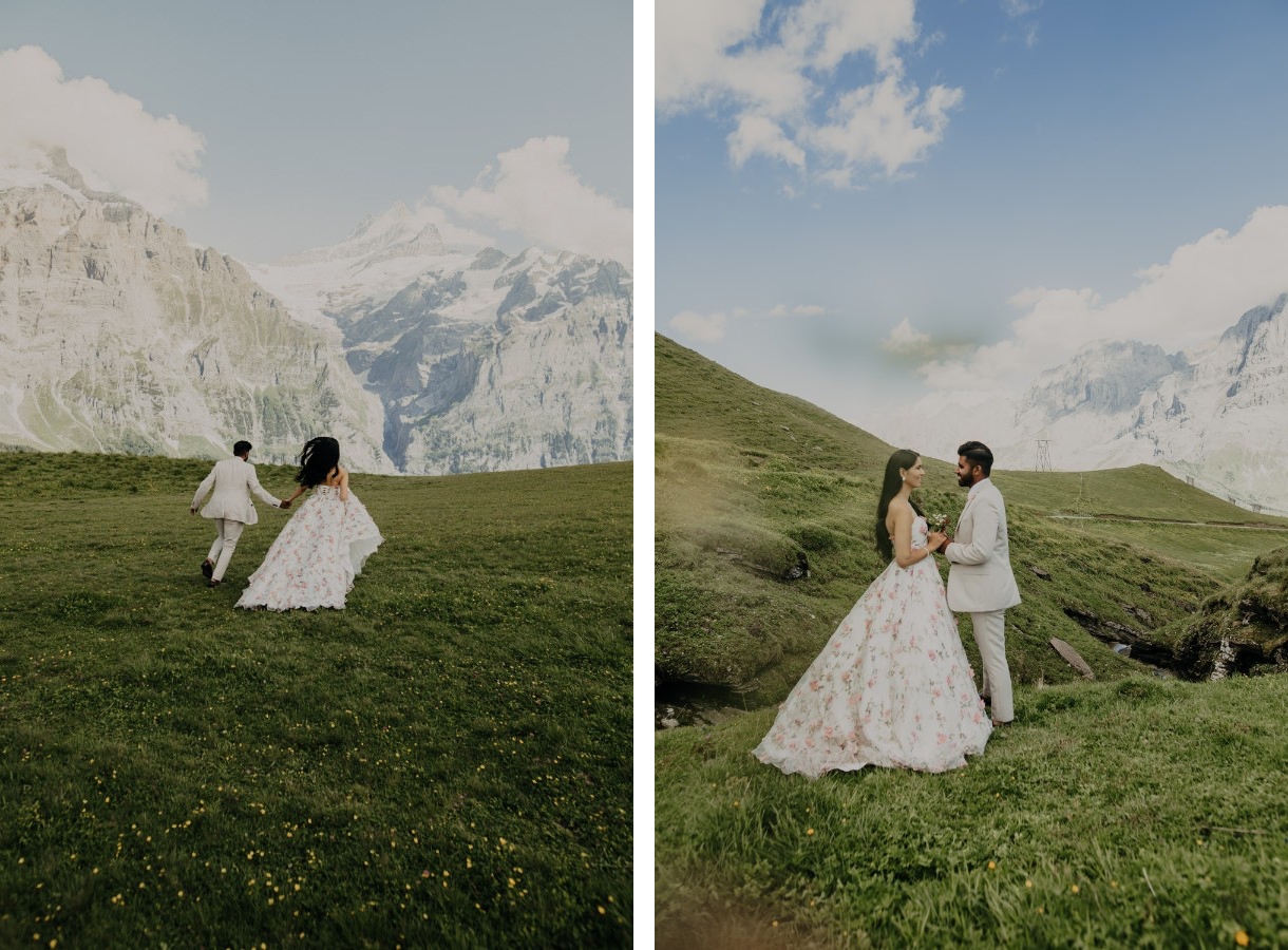Outdoor Pre-wedding at Grindelwald, Switzerland with Snowy Mountain Peak by Eliano on OneThreeOneFour 1