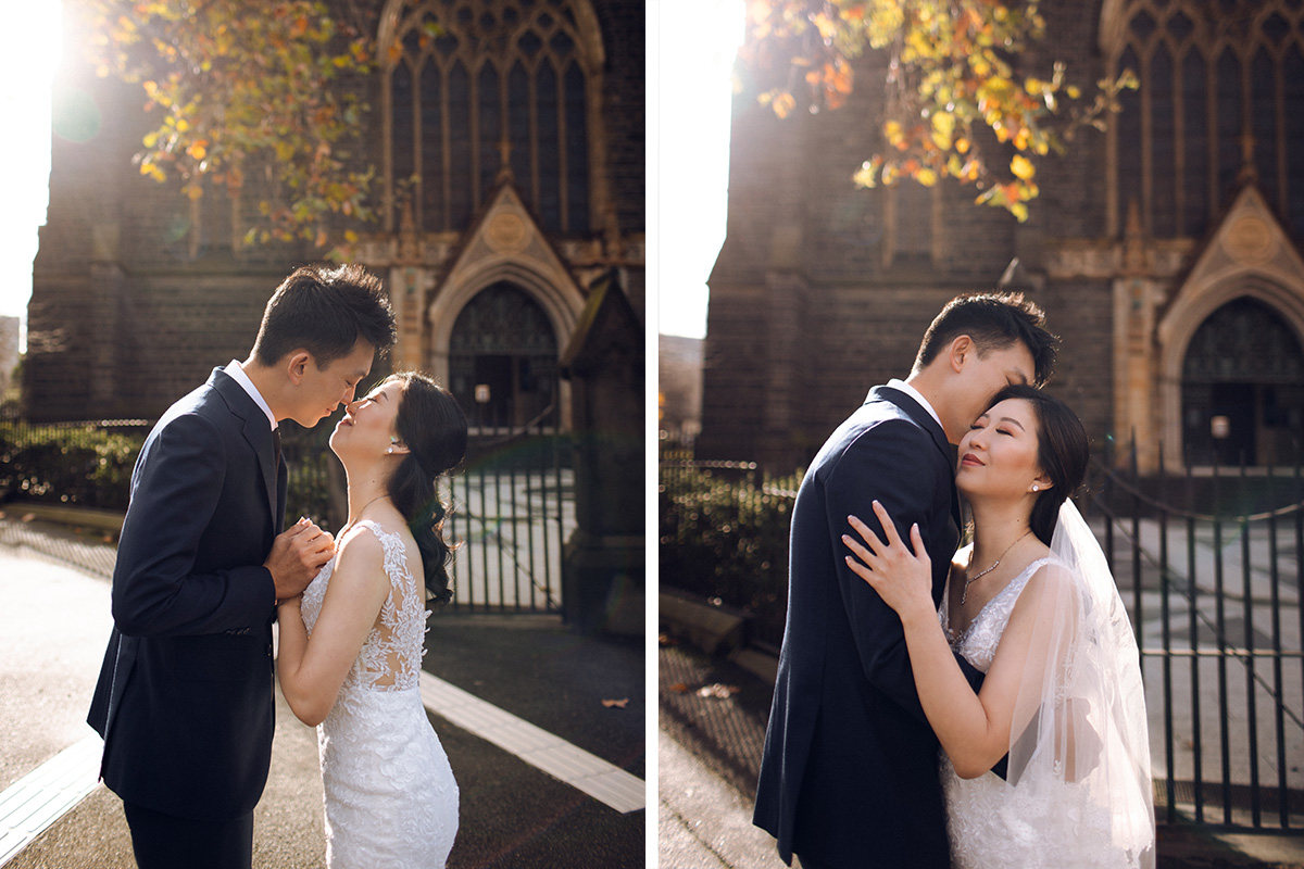 Melbourne Pre-wedding Photoshoot at St Patrick's Cathedral, Flinders Street Railway Station & Flinders Cliffs by Freddie on OneThreeOneFour 3