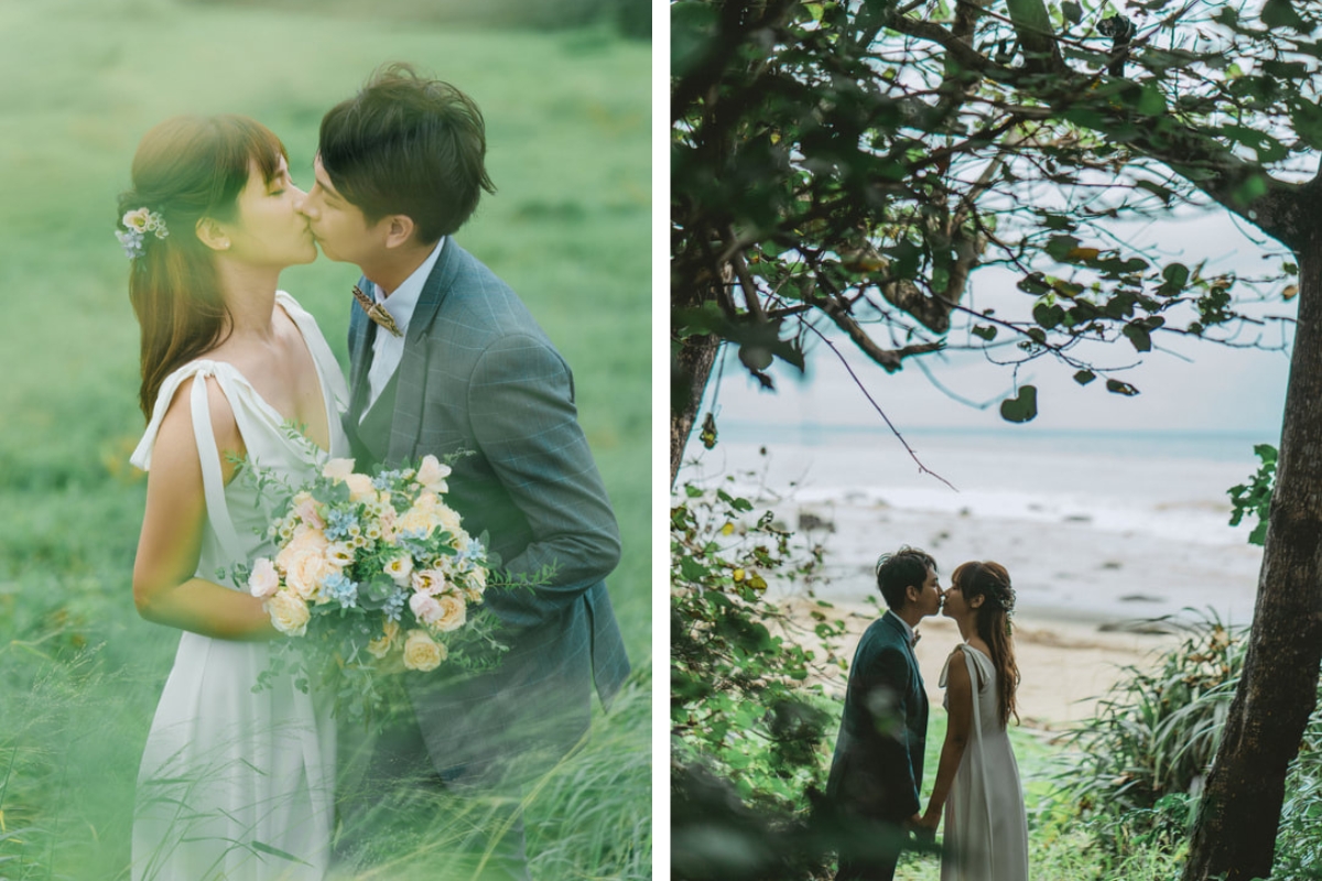 Taiwan Pre-Wedding Photoshoot Quaint Neighborhood Lush Green Hills Beach Romantic Getaway by  on OneThreeOneFour 22