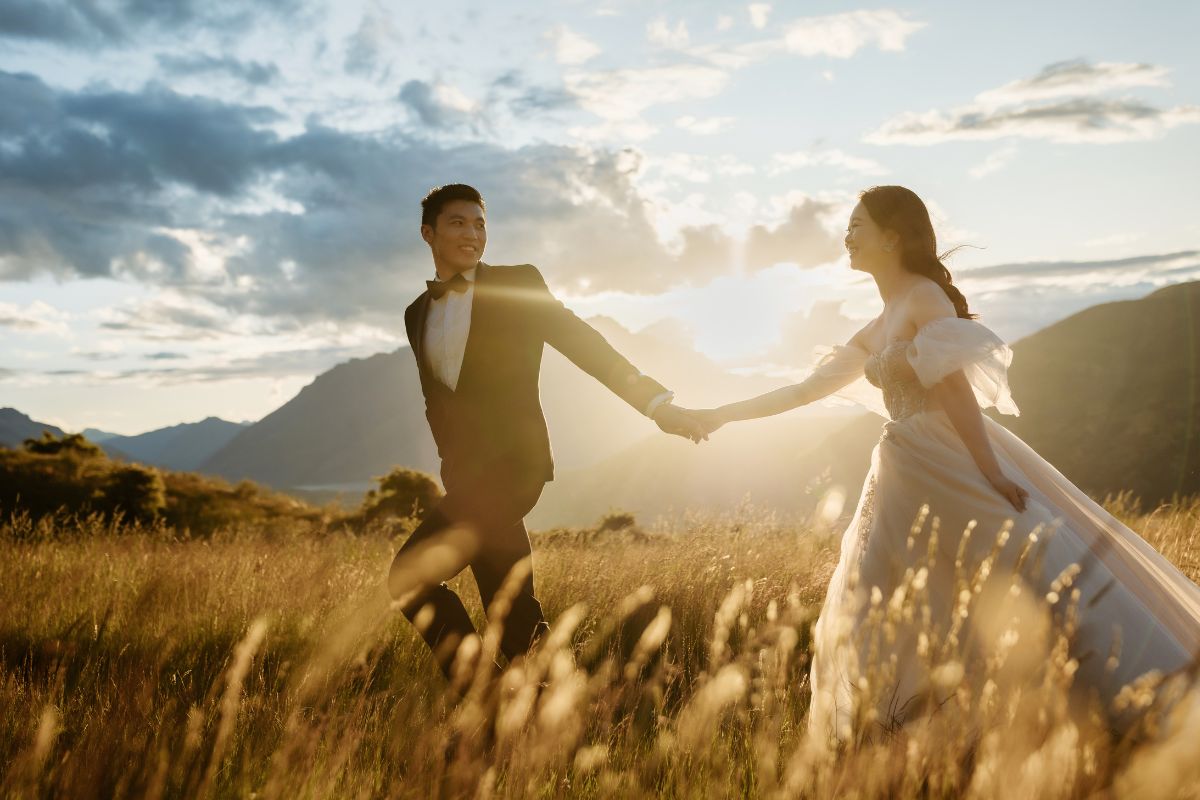 Enchanting New Zealand Summer Pre-Wedding Photoshoot Lupin Season Twin Peak by Fei on OneThreeOneFour 5