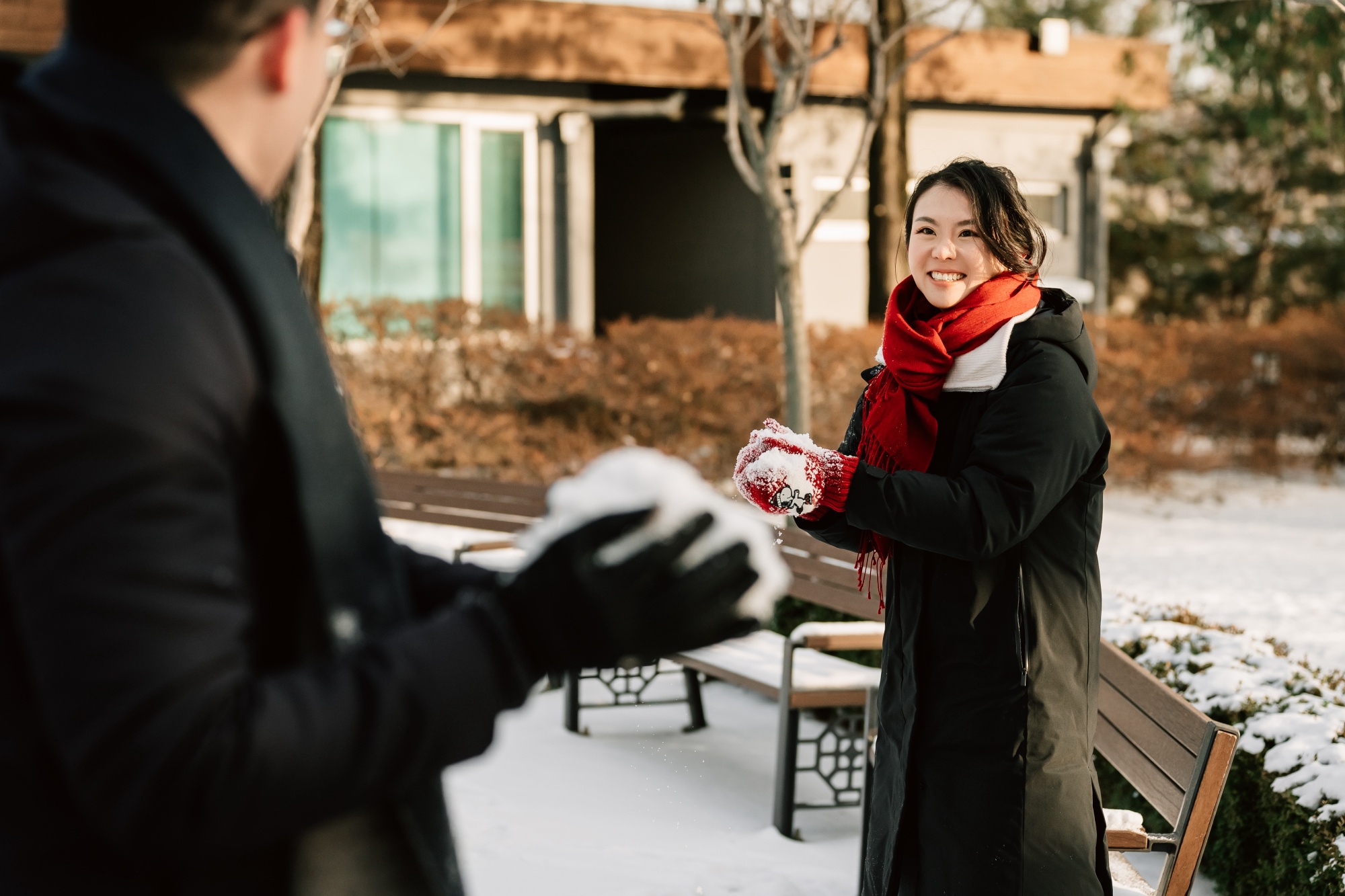 Whispers of Love in Seoul's Winter Wonderland: Snowy Pre-Wedding Extravaganza by Jungyeol on OneThreeOneFour 33