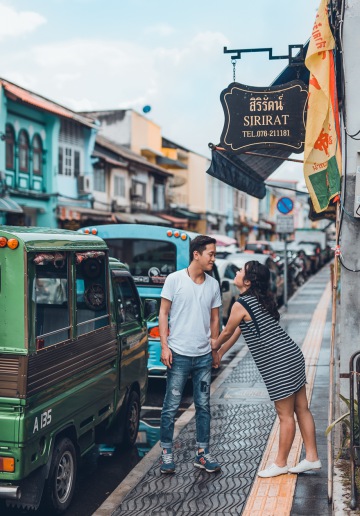 Engagement Photoshoot In Phuket At Phuket Old Town And Beach For Hong Kong Couple