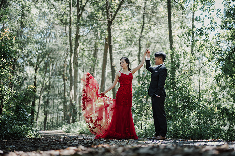 Pre-wedding photoshoot bali pine forest