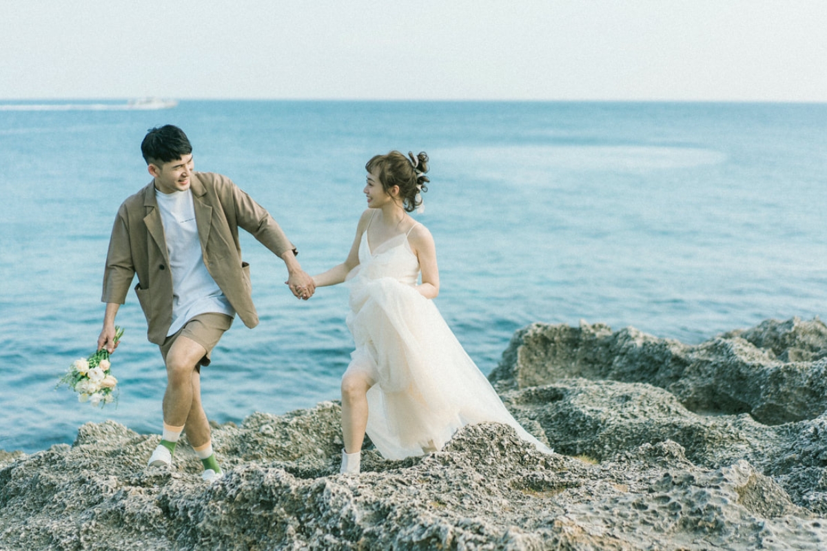 Taiwan Pre-Wedding Photoshoot Scooter Ride Sea Pier by  on OneThreeOneFour 23