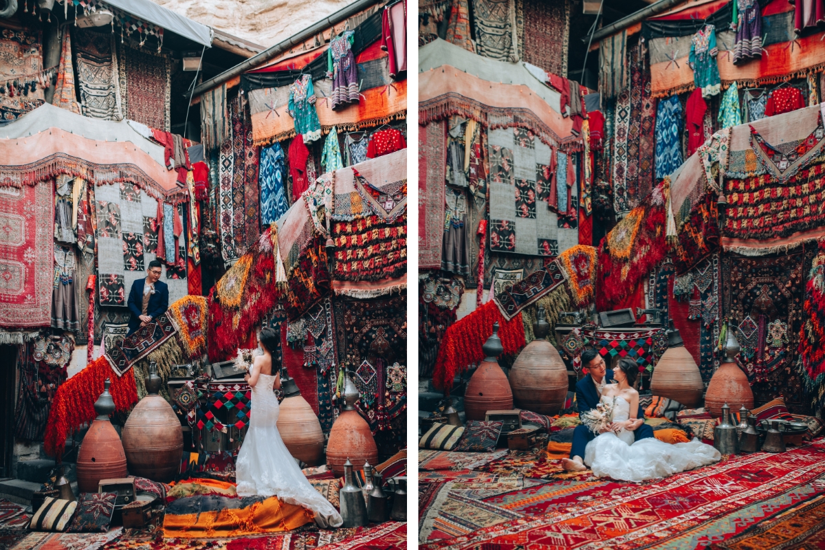 Cappadocia Pre-Wedding Photoshoot Hot Air Balloons Carpet Shop Rose Valley Fairy Chimneys by Aric on OneThreeOneFour 9