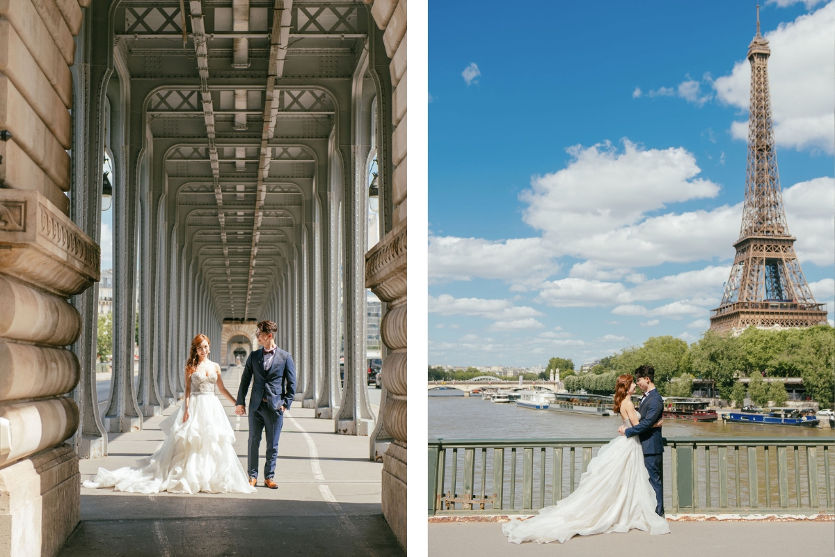 Paris Pre-Wedding Photoshoot with Avenue de Camoens, Port Debily, Bir Hakeim, Tuileries Garden, Louvre Pyramid, Palais Royal, and a Parisian Cafe. by Arnel on OneThreeOneFour 6