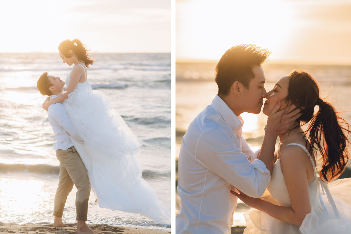 Perth Prewedding Photoshoot At Lancelin Sand Dunes, Wanneroo Pines And Sunset At The Beach by Rebecca on OneThreeOneFour 15