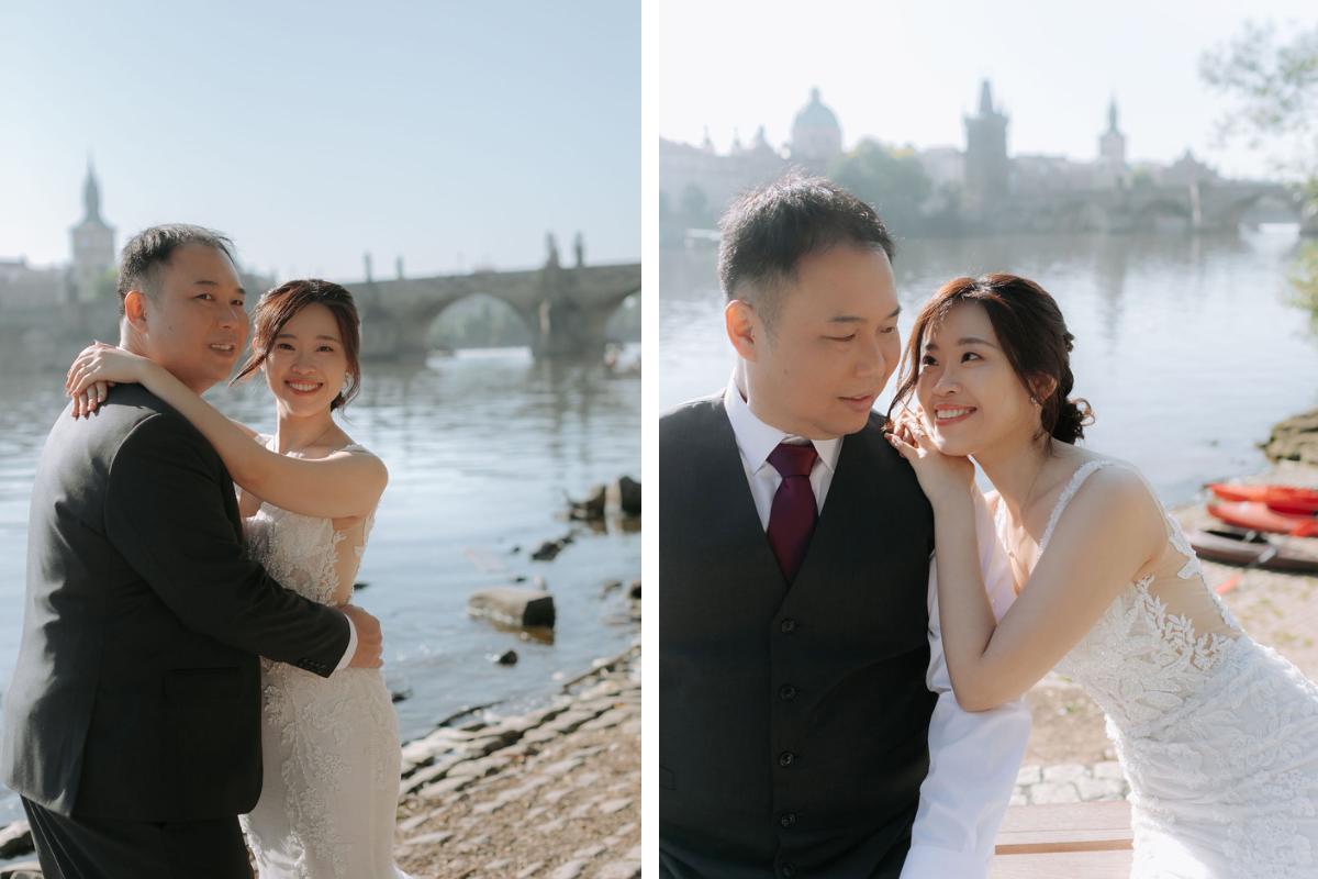 Prague prewedding photoshoot at St Vitus Cathedral, Charles Bridge, Vltava Riverside and Old Town Square Astronomical Clock by Nika on OneThreeOneFour 18