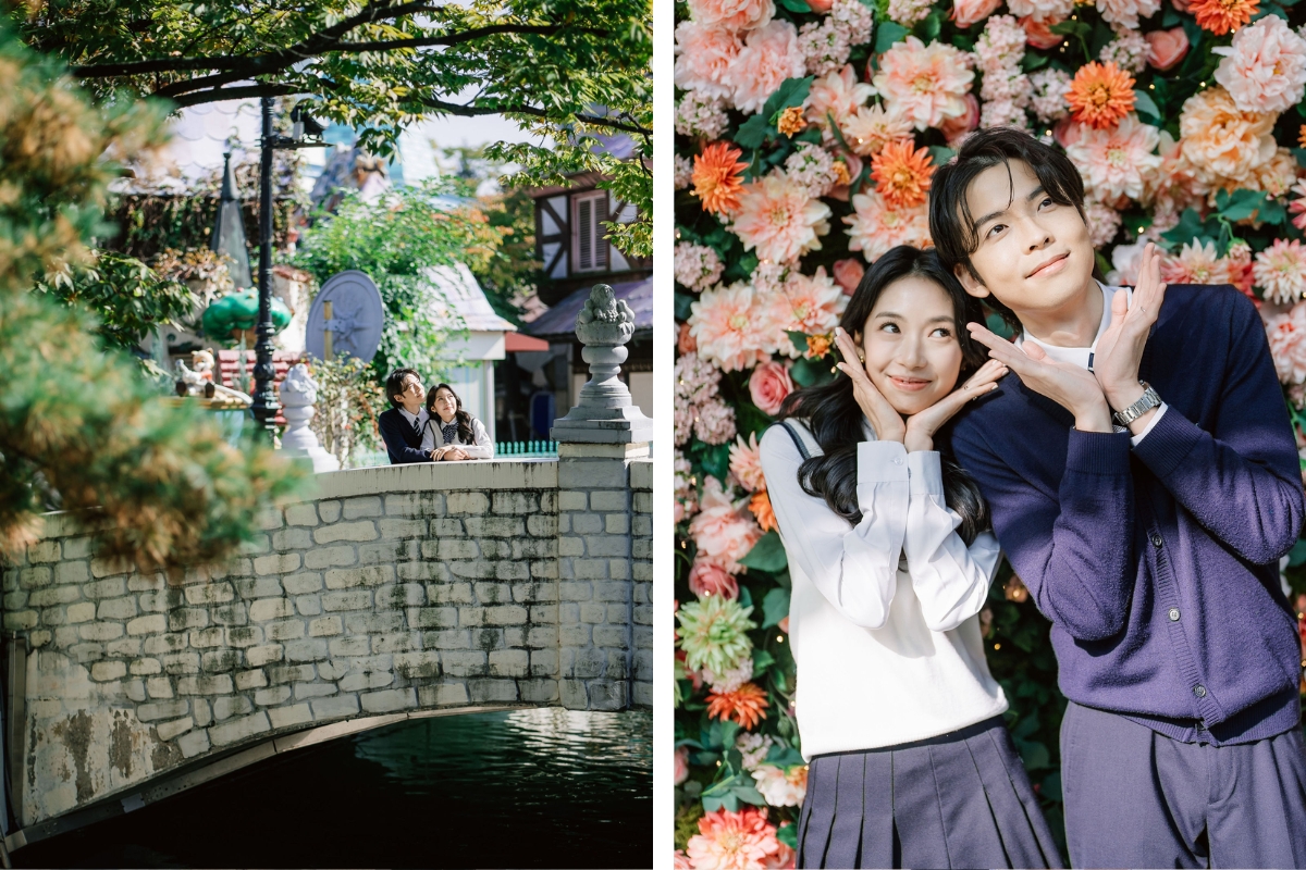 Seoul Autumn Pre-Wedding Photoshoot with Lotte World, Alpaca World, and Hongdae Streets by Jungyeol on OneThreeOneFour 11