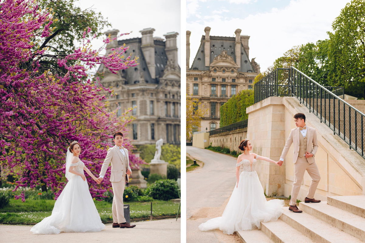 Eternal Love in Paris: Pre-Wedding Photoshoot for Hong Kong Couple | Eiffel Tower, Trocadero, Café, Louvre, Alexandre III Bridge by Arnel on OneThreeOneFour 16