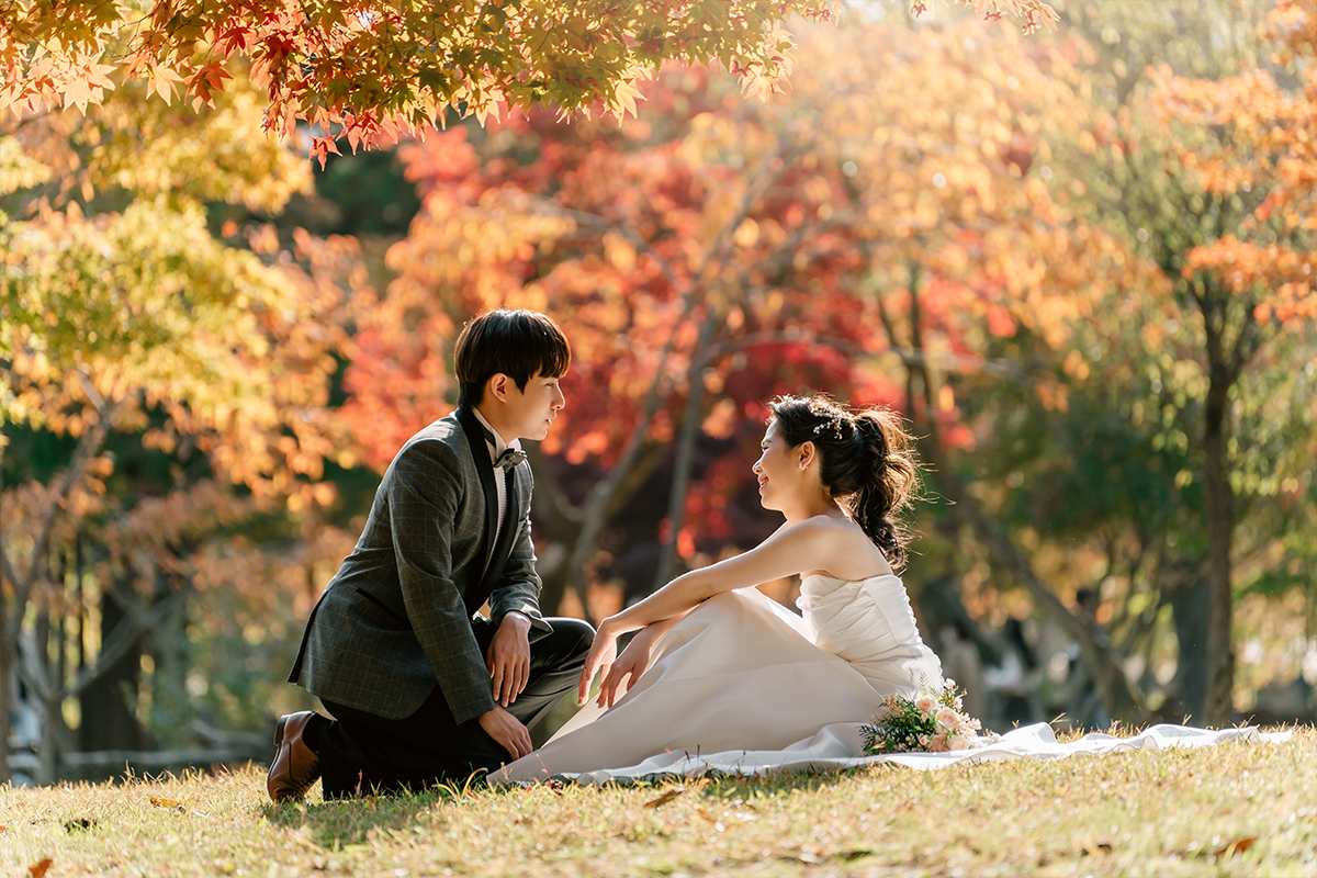 Korea Nami Island Romantic Autumn Pre-Wedding Photoshoot by Jungyeol on OneThreeOneFour 14